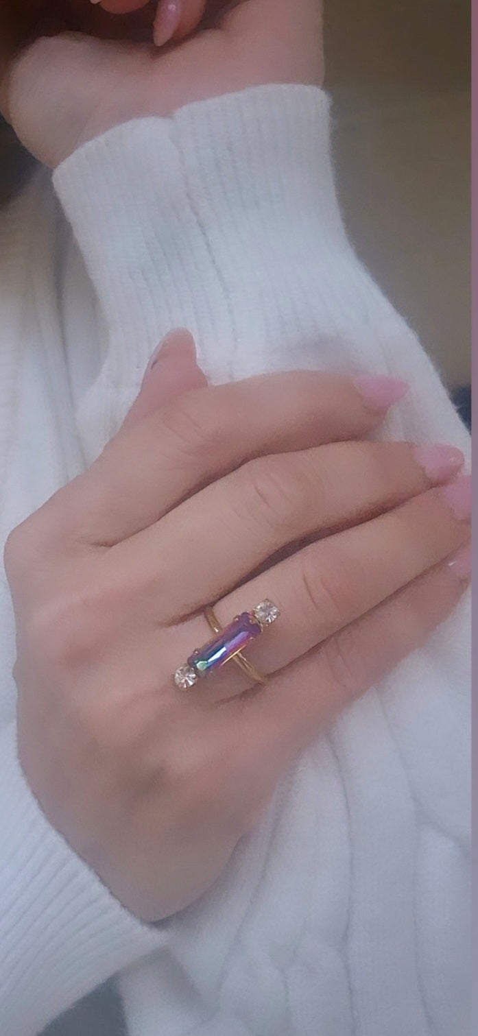 טבעת מוניקה ורודה זהב